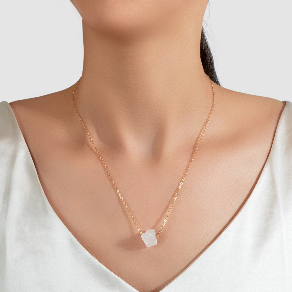 Boho Chic Jewelry Gold Chain Irregular Stone Pendant Necklace Women Accessories