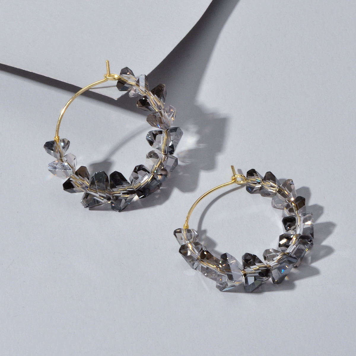 Ladies Jewellery Transparent Acrylic Beads Hoop Dangle Earrings Party Decoration